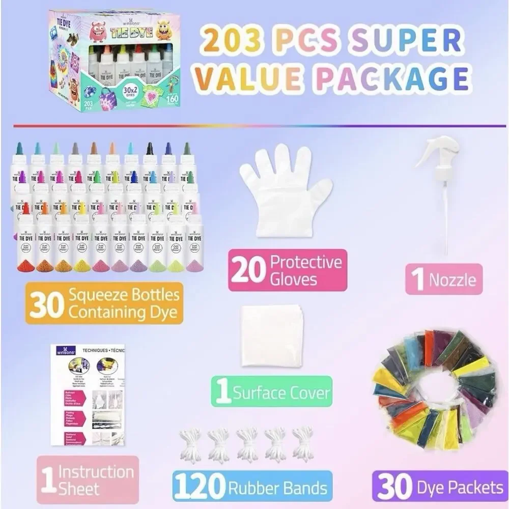 30X2 Colors Tie Dye Kit, Tie Dye Set for Kids / Adults New